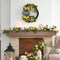 24-Inch Pre-Lit Spring & Summer Lemon Wreath – Sunflowers, Daisies, Eucalyptus with “Hello” Sign & Ribbon for Front Door, Porch, Wall, Farmhouse & Amalfi Coast Decor